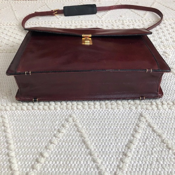 Vintage/Crafted in USA Yamani Genuine Leather Men's Purse/Briefcase Burgundy - Picture 3 of 16